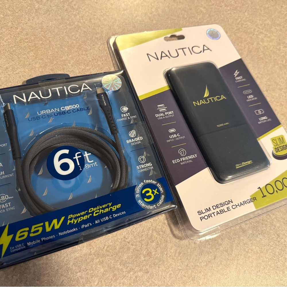 Nautica Portable Charger & USB Cable